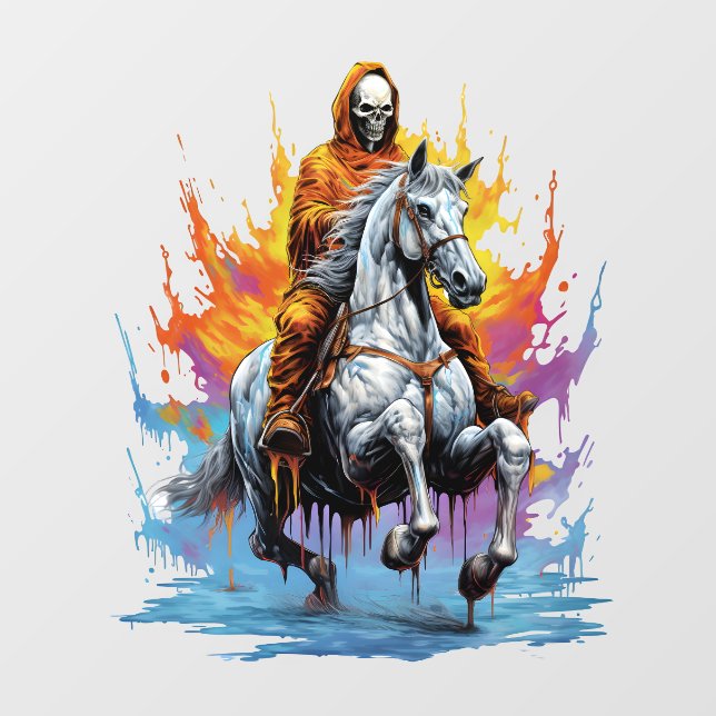 Autocollant Pour Fenêtre Faucheuse noire du Far West (Feuille)