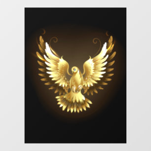 Autocollant Pour Fenêtre Faux Gold Foil Peace Dove en noir