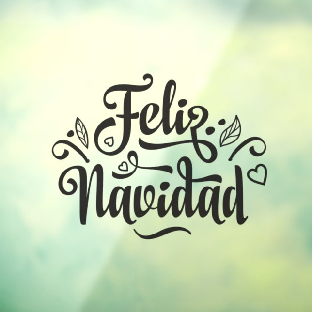 Autocollant Pour Fenêtre Feliz Navidad Accueillant clients au magasin  (Feuille 3)