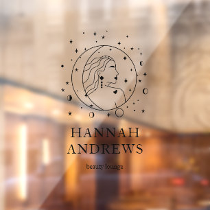 Autocollant Pour Fenêtre Femme, soleil, lune, étoile, marque de commerce