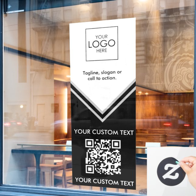 Autocollant Pour Fenêtre Fenêtre Code QR Décaler votre logo Clôture de gran (Fenêtre de café)