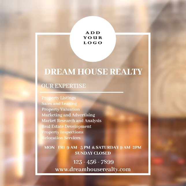 Autocollant Pour Fenêtre Fenêtre Immobilier personnalisable (Feuille 2)