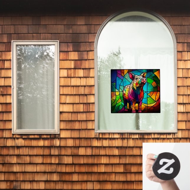 Autocollant Pour Fenêtre Ferme Vie Cochon Cochon Faux Verre tendu (Fenêtre d'accueil)