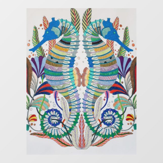 Autocollant Pour Fenêtre Fermeture de la fenêtre des chevaux de mer Majesti (Feuille)