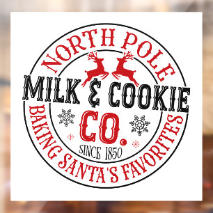 Autocollant Pour Fenêtre Festif Noël Nord Pôle biscuit au lait