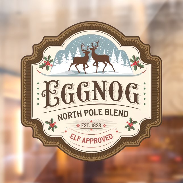 Autocollant Pour Fenêtre Festive eggnog pôle Nord (Feuille 2)