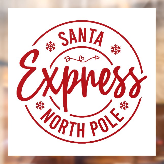 Autocollant Pour Fenêtre Festive Père Noël express Pôle Nord (Feuille 2)