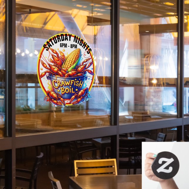 AUTOCOLLANT POUR FENÊTRE FETE DE L'ÉCREVISSE (Fenêtre du restaurant)