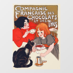 Autocollant Pour Fenêtre Fête du chocolat français Steinlen Art