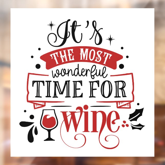 Autocollant Pour Fenêtre fête Noël Vacances bar à vin (Feuille 2)