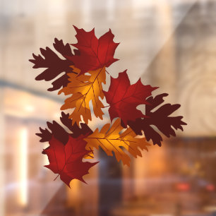 Autocollant Pour Fenêtre Feuilles d'automne 2 clous de fenêtre en vinyle