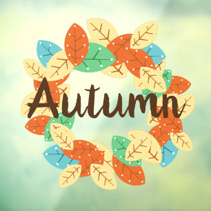 Autocollant Pour Fenêtre Feuilles de l'automne clouer la fenêtre de couronn