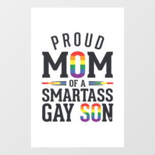 Autocollant Pour Fenêtre Fière maman d'un fils gay effronté Vintage T-shirt