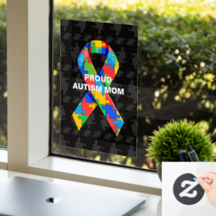 Autocollant Pour Fenêtre Fière Personnalisée Autisme Maman/Papa Puzzle Ru