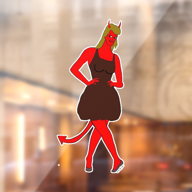 Autocollant Pour Fenêtre fille diable (Feuille 2)