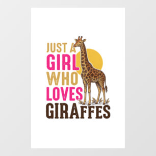 Autocollant Pour Fenêtre Fille qui aime les girafes Vintage Girafe T-shirt 