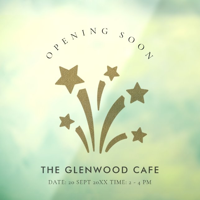 Autocollant Pour Fenêtre Firework Star Gold Parties scintillant Ouverture B (Feuille 3)