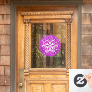 Autocollant Pour Fenêtre Flacons de neige Magenta White Window Clin