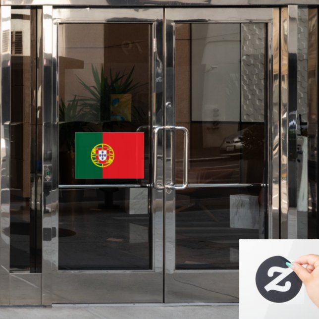 Autocollant Pour Fenêtre Flag of Portugal custom-cut  (Porte de bureau)