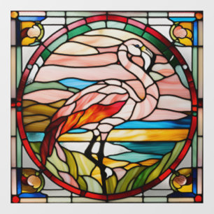 Autocollant Pour Fenêtre Flamant rose en verre de Faux