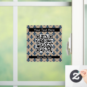 Autocollant Pour Fenêtre Fleur de Lis Motif, Français, Royal, Bleu marine