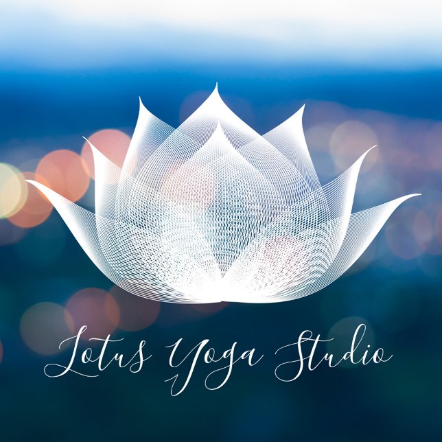 Autocollant Pour Fenêtre Fleur de Lotus Blanche Art Élégant Studio de Yoga  (Créateur téléchargé)