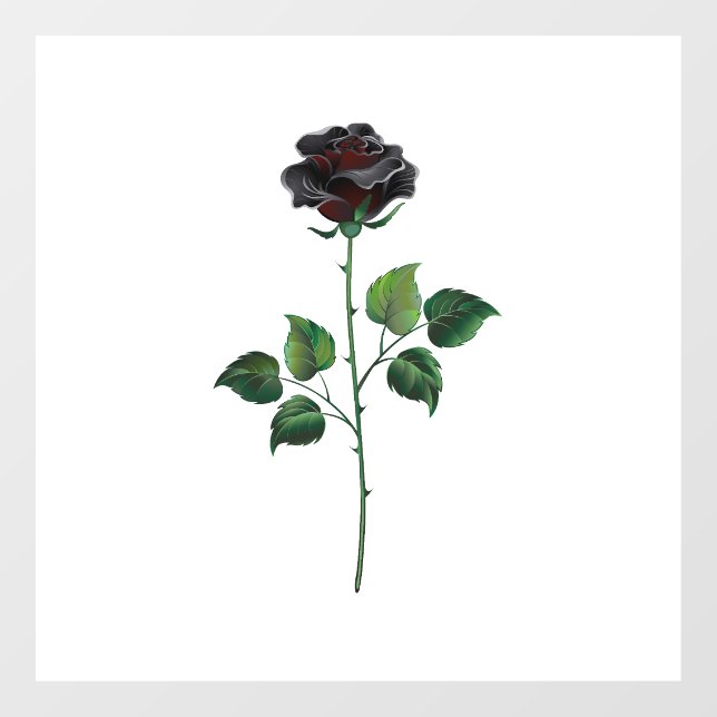 Autocollant Pour Fenêtre Fleur de rose noire (Feuille)