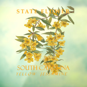 Autocollant Pour Fenêtre Fleur du territoire de Caroline du Sud Jasmin jaun