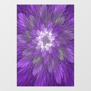 Autocollant Pour Fenêtre Fleur psychédélique violette Abstraite Fractal Art