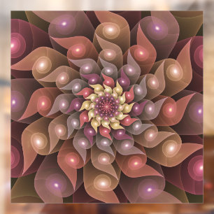 Autocollant Pour Fenêtre Fleur surréaliste brillante Art fractal abstrait m