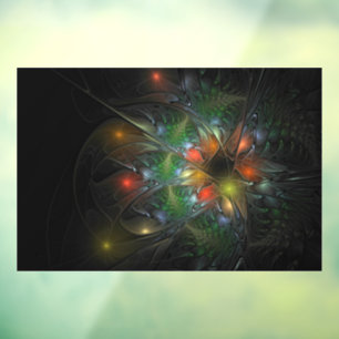 Autocollant Pour Fenêtre Fleurs imaginaires fractales douces et tendres