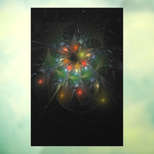 Autocollant Pour Fenêtre Fleurs imaginaires fractales douces et tendres