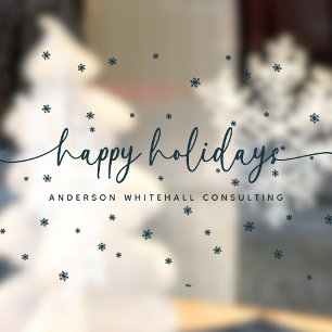 Autocollant Pour Fenêtre Flocon de neige pour entreprise Joyeuses Fêtes Mod