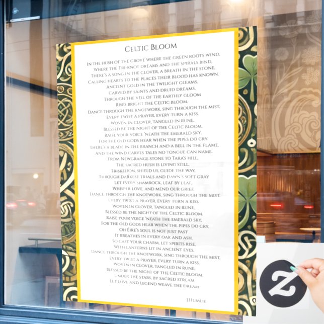 Autocollant Pour Fenêtre Floraison Celtique (Fenêtre de café)