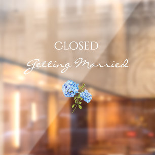 Autocollant Pour Fenêtre Floral Hydrangea Fermé Se Marier Mariage