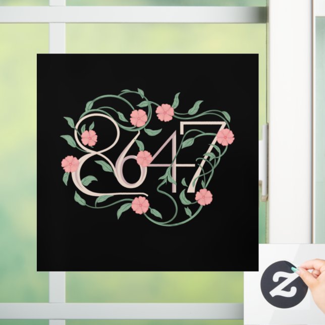 Autocollant Pour Fenêtre Floral Subtle Anti Trump 8647 86 47 Boho (Maison)