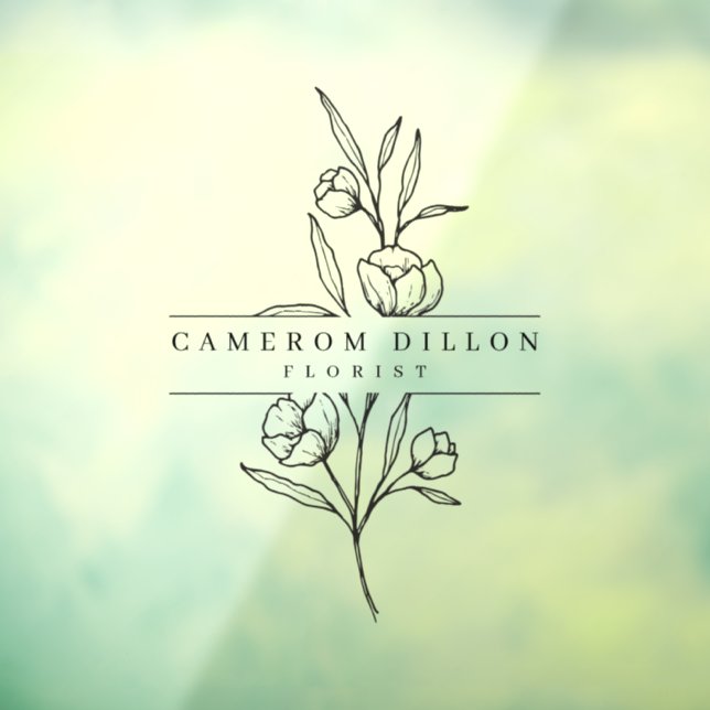 Autocollant Pour Fenêtre Floriste dessiné à la main Flower Shop Business (Feuille 3)