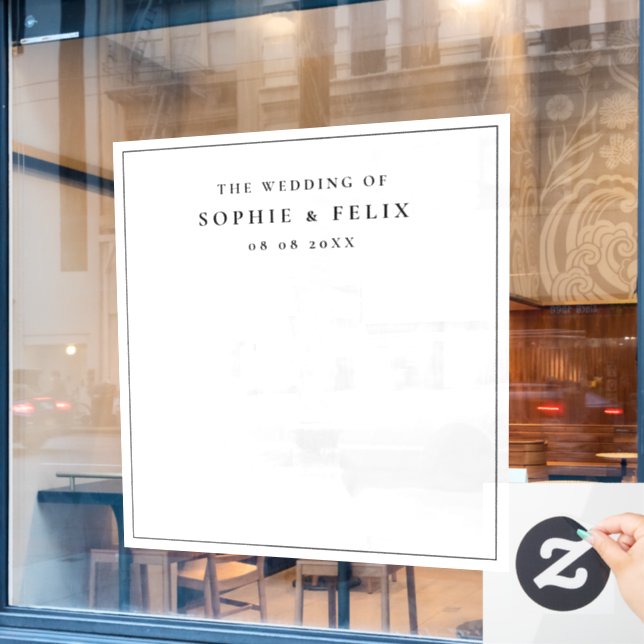 Autocollant Pour Fenêtre Fond de Photographie de Mariage Élégant et Minimal (Fenêtre de café)