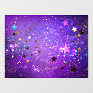 Autocollant Pour Fenêtre Fond en feuille de papier violet avec des étoiles