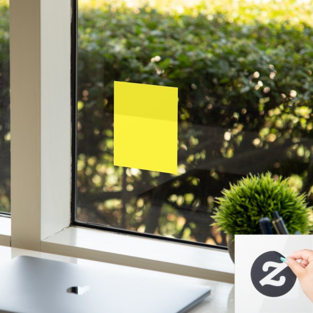 Autocollant Pour Fenêtre Fond Jaune Uni Vibrant (Bureau)