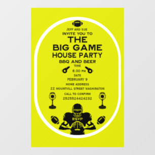 Autocollant Pour Fenêtre Football Et BBQ House Party