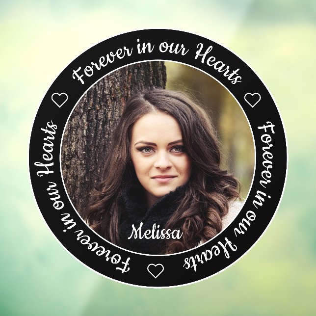 Autocollant Pour Fenêtre Forever in our Hearts 2 Photo Funeral Memorial (Feuille 3)