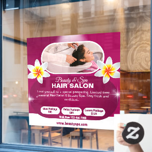 Autocollant Pour Fenêtre Forfaits de traitement de salon de spa personnalis
