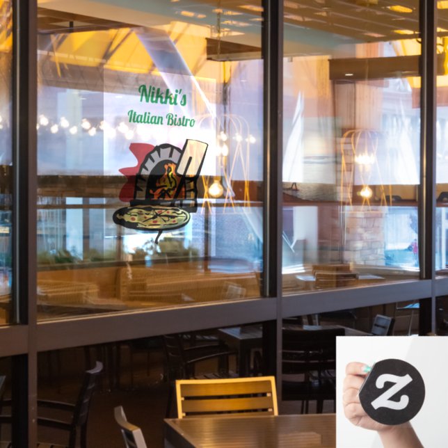 Autocollant Pour Fenêtre Four à pizza personnalisé (Fenêtre du restaurant)