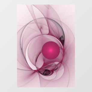 Autocollant Pour Fenêtre Fractale Balançant, Art Abstrait Moderne Rose de B