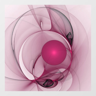 Autocollant Pour Fenêtre Fractale Balançant, Art Abstrait Moderne Rose de B