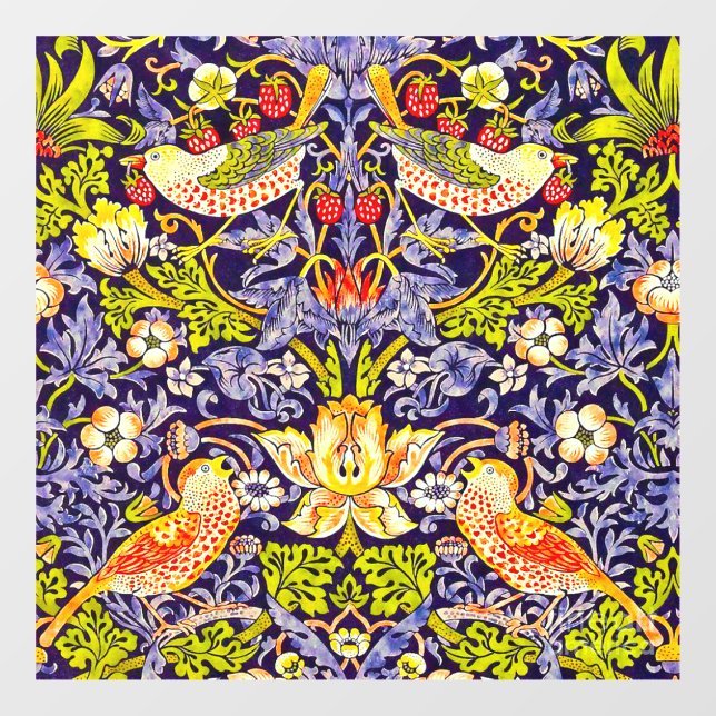 Autocollant Pour Fenêtre Fraise Thief Oiseaux William Morris (Feuille)