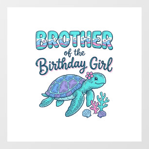 Autocollant Pour Fenêtre Frère de la chemise de tortue de mer de la fille d