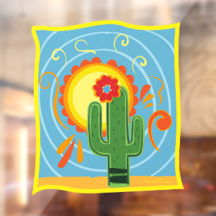 Autocollant Pour Fenêtre Frida Kahlo Cactus Graphic