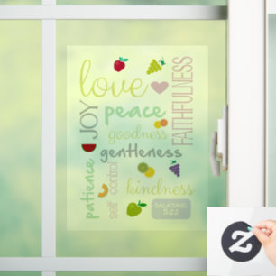 Autocollant Pour Fenêtre fruit de l'Esprit Saint mignon foi chrétienne